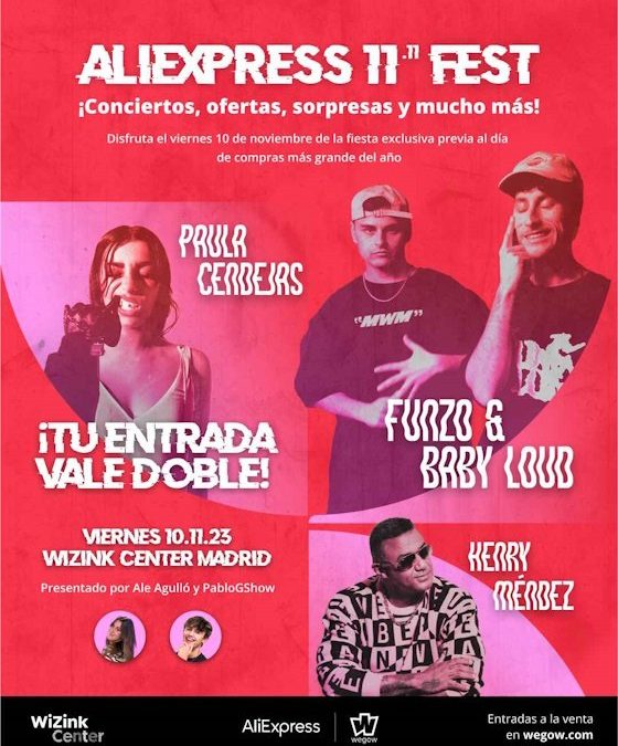 11.11 Aliexpress Fest: Una nueva fusión entre Música y comercio en Madrid el próximo viernes 11 de Noviembre