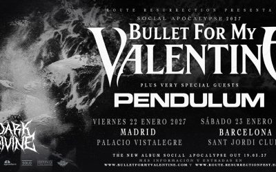 Nueva gira Route Resurrection: Bullet For My Valentine regresan a España en enero de 2027 con Pendulum y Dark Divine