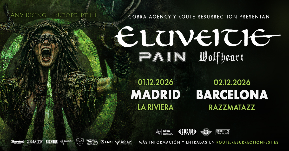 Nueva gira Route Resurrection: ¡Eluveitie vuelven a España en diciembre de este 2026!