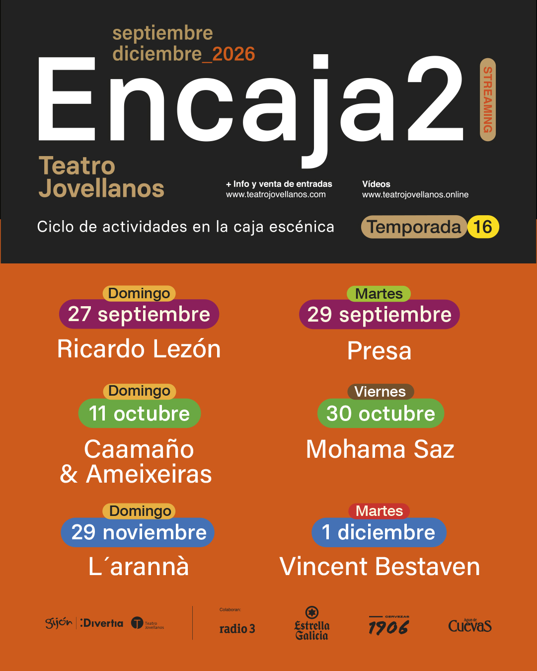 Encaja2 presenta la programación de su decomisexta temporada en el Teatro Jovellanos de Gijón
