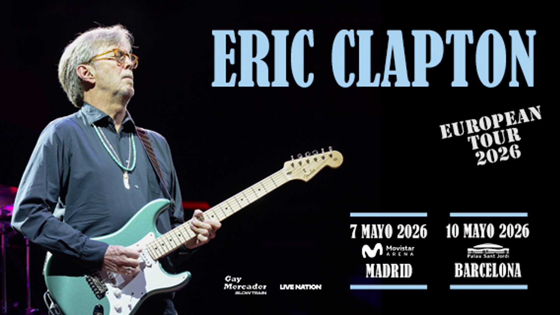 Eric Clapton regresa a España después de más de 20 años con dos conciertos únicos en Madrid y Barcelona