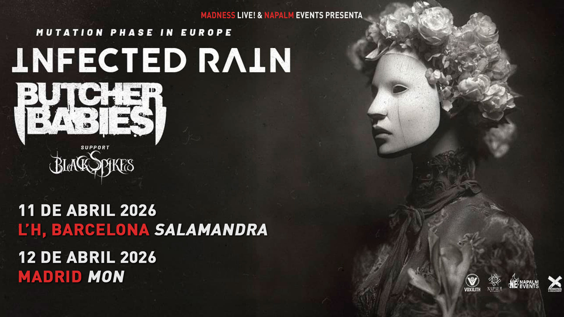 Gira conjunta de Infected Rain y Butcher Babies en Abril de 2026