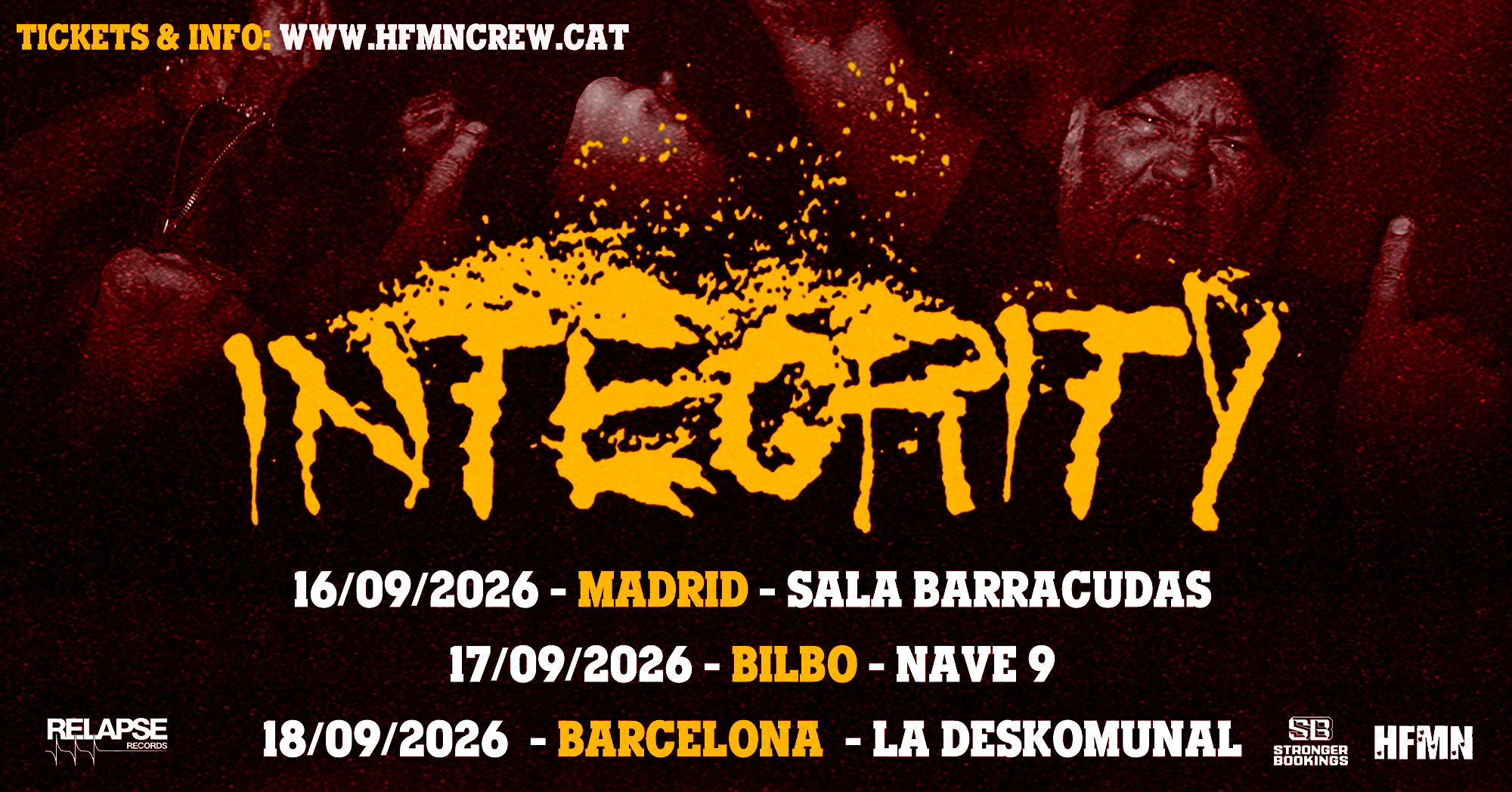 Integridad regresan a la península en septiembre con tres fechas exclusivas