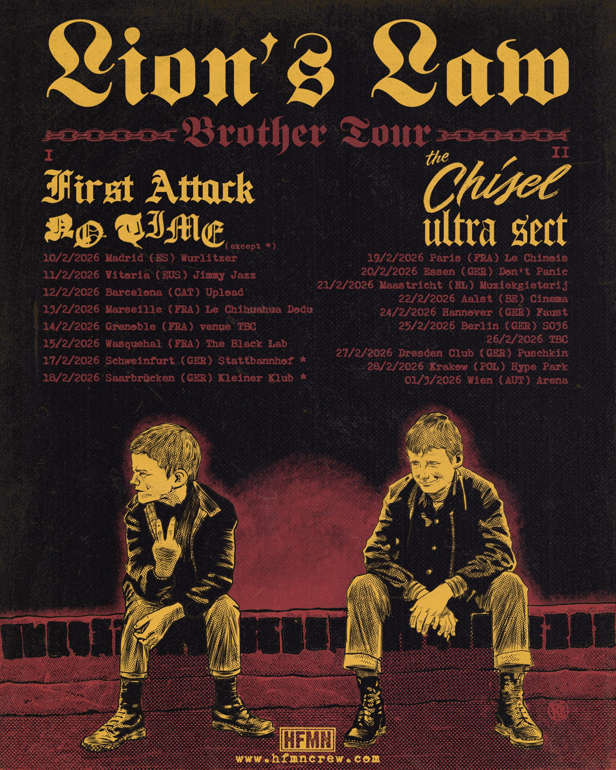 Lion’s Law anuncia su esperado Brother Tour 2026 con paradas en Madrid, Vitoria y Barcelona