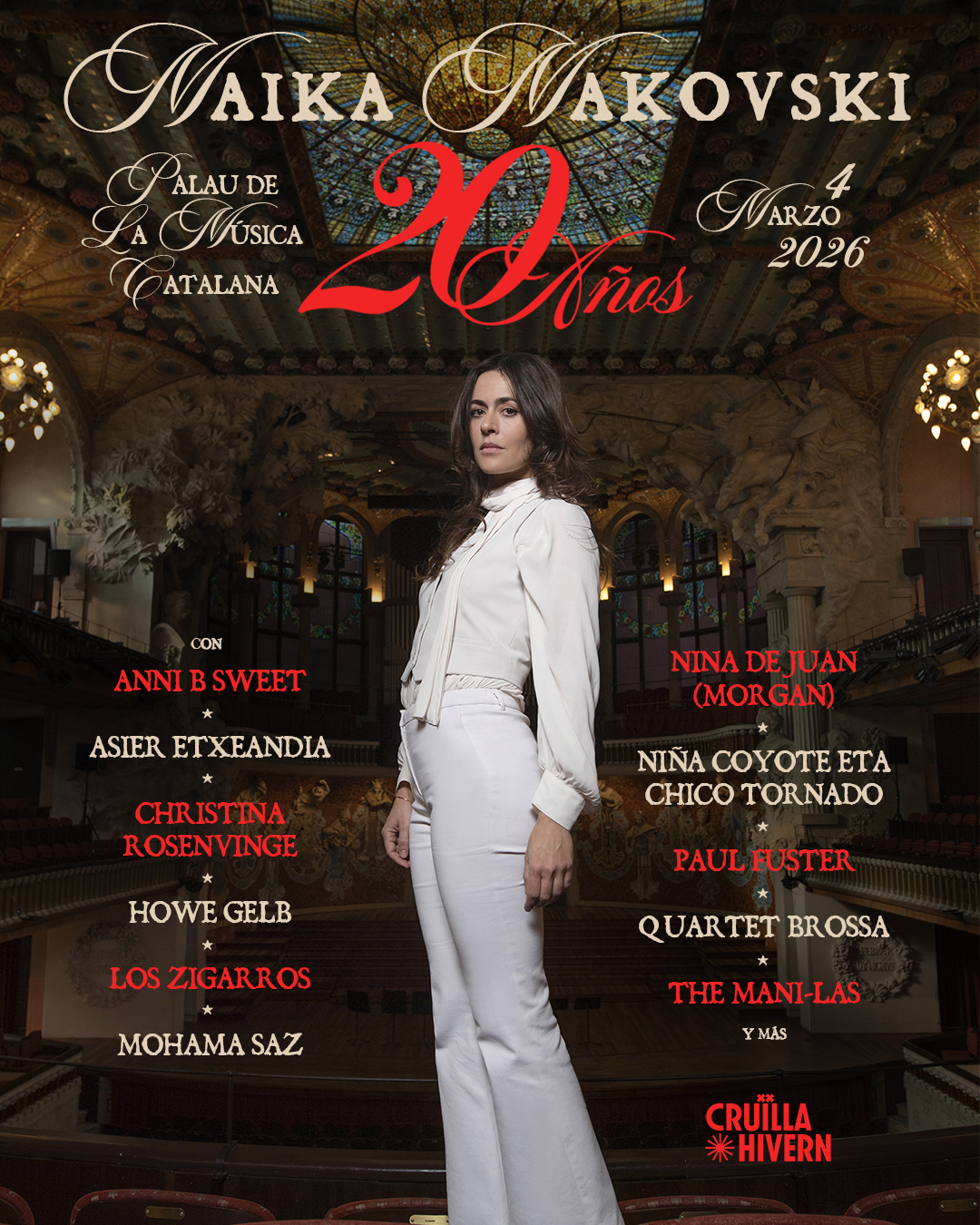 Maika Makovski celebra 20 años de carrera con un concierto único en el Palau de la Música Catalana
