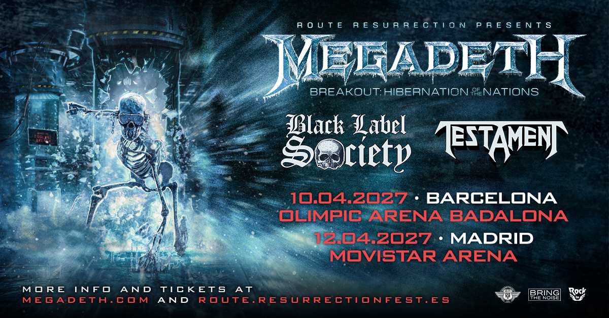Nueva gira Route Resurrection: Megadeth anuncian sus últimos conciertos en España en 2027 dentro de su «Farewell Tour»