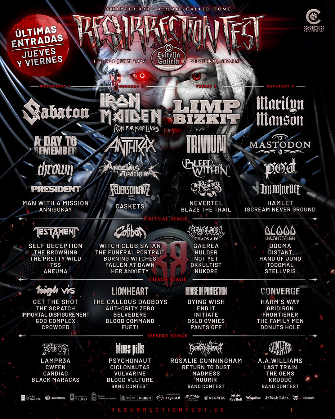 Últimas entradas diarias disponibles para el Resurrection Fest Estrella Galicia 2026