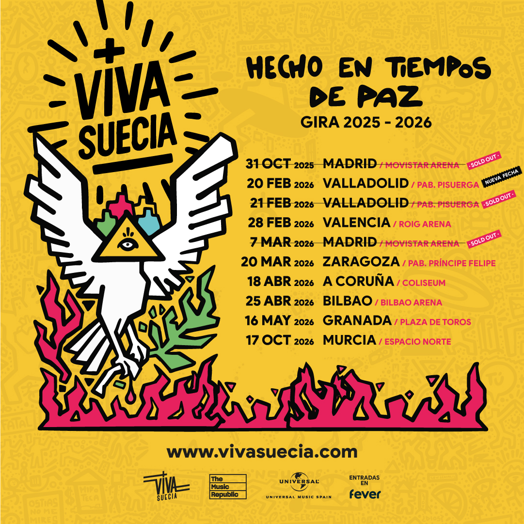 Viva Suecia arrasa con su gira «Hecho En Tiempos De Paz», superando las 80.000 entradas vendidas en menos de 24 horas